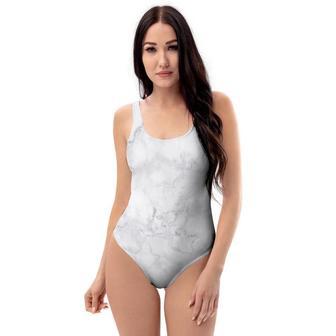 White Marble One Piece Swimsuite | Newhawaiianshirts UK