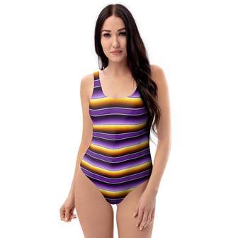 Yellow And Purple Mexican Baja One Piece Swimsuite | Newhawaiianshirts DE