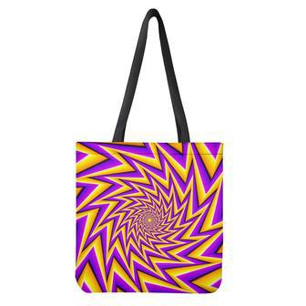 Yellow Big Bang Moving Optical Illusion Tote Bag | Newhawaiianshirts