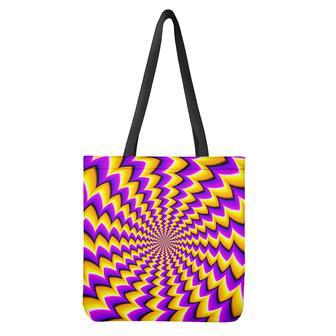 Yellow Dizzy Moving Optical Illusion Tote Bag | Newhawaiianshirts AU