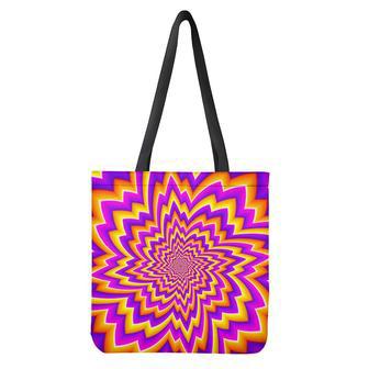 Yellow Expansion Moving Optical Illusion Tote Bag | Newhawaiianshirts CA