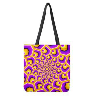 Yellow Hive Moving Optical Illusion Tote Bag | Newhawaiianshirts DE