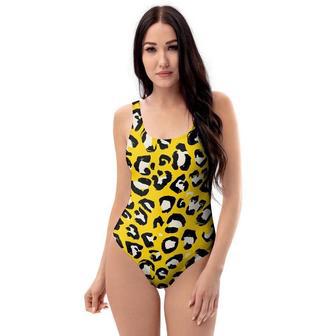 Yellow Leopard One Piece Swimsuite | Newhawaiianshirts UK