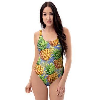 Yellow Pineapple Hawaiian Print One Piece Swimsuite | Newhawaiianshirts UK