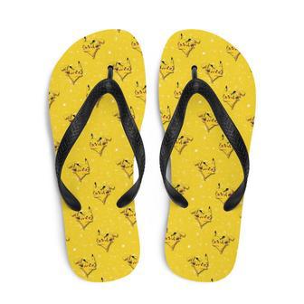 Yellow Poke Card Character Flip-Flops | Newhawaiianshirts