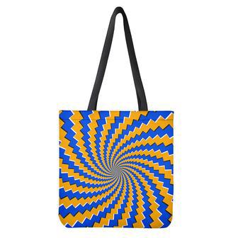 Yellow Spiral Moving Optical Illusion Tote Bag | Newhawaiianshirts DE