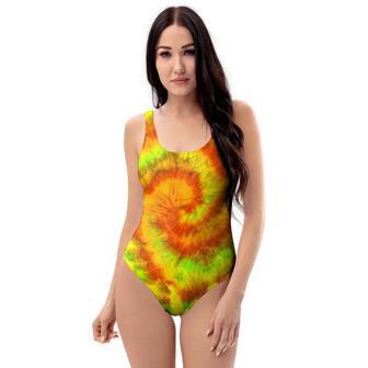 Yellow Tie Dye One Piece Swimsuite | Newhawaiianshirts UK