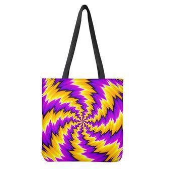 Yellow Vortex Moving Optical Illusion Tote Bag | Newhawaiianshirts CA