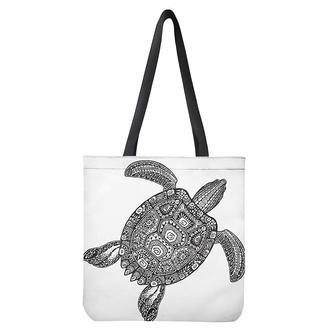 Zentangle Sea Turtle Print Tote Bag | Newhawaiianshirts UK