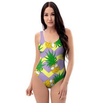 Zig Zag Pineapple Print One Piece Swimsuite | Newhawaiianshirts UK