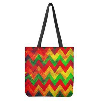 Zig Zag Reggae Pattern Print Tote Bag | Newhawaiianshirts CA