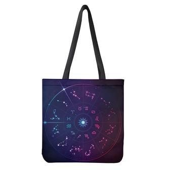 Zodiac Symbols Wheel Print Tote Bag | Newhawaiianshirts AU