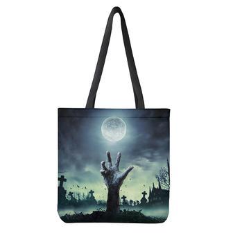 Zombie Hand Rising From Grave Print Tote Bag | Newhawaiianshirts