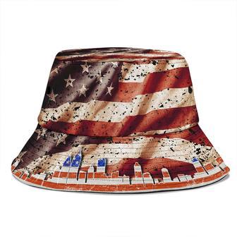 9.11 Memorial Never Forget American Flag Bucket Hat for Men, Firefighter | Newhawaiianshirts AU