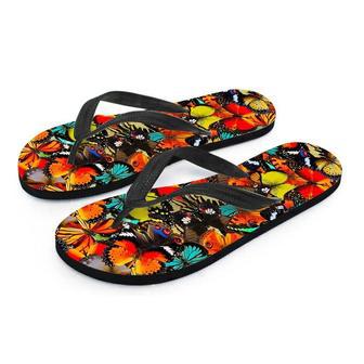 Abstract Colorful Butterfly Print Men's Flip Flops | Newhawaiianshirts AU