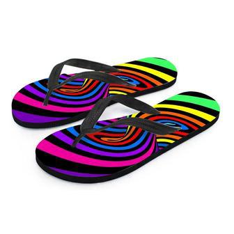 Abstract Colorful Psychedelic Men's Flip Flops | Newhawaiianshirts UK