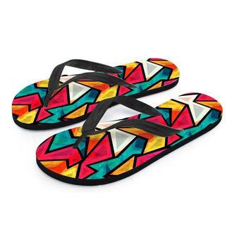 Abstract Geometric Colorful Men's Flip Flops | Newhawaiianshirts AU