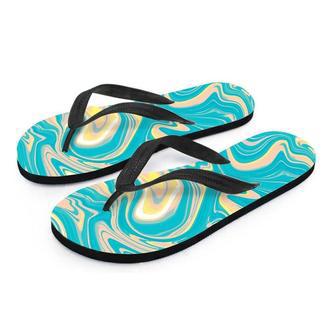 Abstract Green Marble Men's Flip Flops | Newhawaiianshirts UK