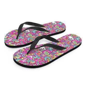 Abstract Hippie Men's Flip Flops | Newhawaiianshirts