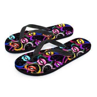 Abstract Lip Graffiti Print Men's Flip Flops | Newhawaiianshirts AU