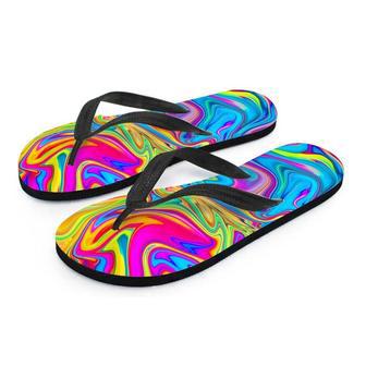 Abstract Mixing Ink Men's Flip Flops | Newhawaiianshirts DE