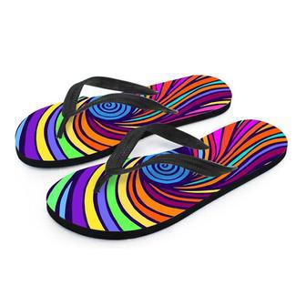 Abstract Psychedelic Colorful Wave Men's Flip Flops | Newhawaiianshirts DE