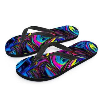 Abstract Psychedelic Men's Flip Flops | Newhawaiianshirts AU