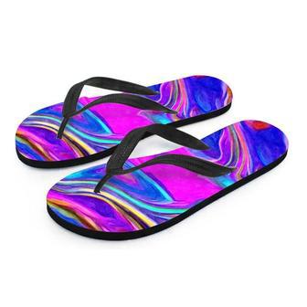 Abstract Purple Men's Flip Flops | Newhawaiianshirts UK