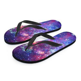 Abstract Starfield Galaxy Space Men's Flip Flops | Newhawaiianshirts CA