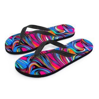 Abstract Trippy Paint Men's Flip Flops | Newhawaiianshirts