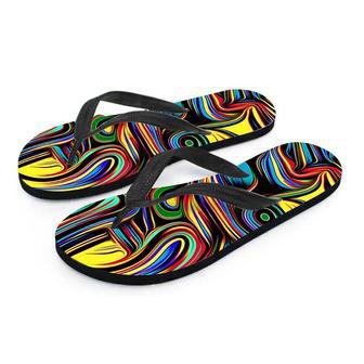 Abstract Wavy Men's Flip Flops | Newhawaiianshirts AU