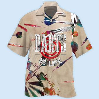 All Over Print Dart Hawaiian Shirt, Funny Dart Is Life Vintage Shirt, Dart Gift | Newhawaiianshirts UK