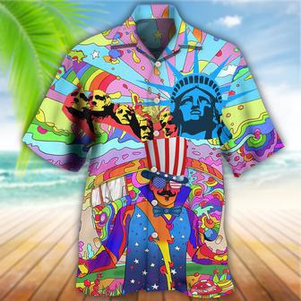 All Over Print Hippie Independence Day America Hawaiian Shirt, Gift for Men Women | Newhawaiianshirts AU