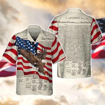 All Over Print Usa Eagle Hawaiian Shirts For Adults, Happy Independence'S Day Hawaii Shirt Short Sleeve For Summer | Newhawaiianshirts CA