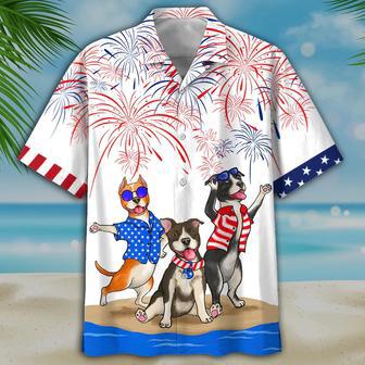 American Staffordshire Terrier Shirts, Independence Day Is Coming Aloha Summer Beach Shirts, American Pride Happy Of July Shirt | Newhawaiianshirts CA