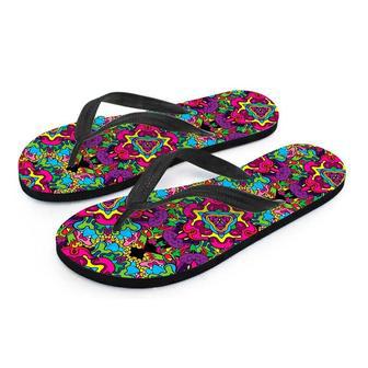 Animal Hippie Psychedelic Men's Flip Flops | Newhawaiianshirts DE