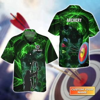 Archer And Target Board Green Hawaiian Shirt, Gift For Archer Sport Lovers, Gift For Archer | Newhawaiianshirts