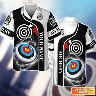 Archery Targets Black White Personalized Name Hawaiian Shirt Gift For Archer, Gift For Archer Sport Lovers | Newhawaiianshirts AU