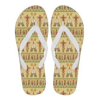 Aztec Indians Navajo Tribal Native American Print Men & Women Flip Flops | Newhawaiianshirts DE