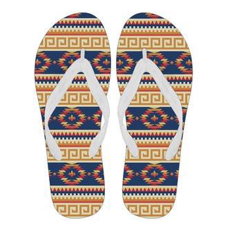 Aztec Tribal Indians Navajo Native American Print Men & Women Flip Flops | Newhawaiianshirts CA