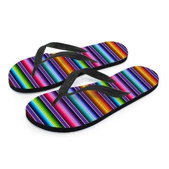 Baja Serape Print Men's Flip Flops | Newhawaiianshirts DE