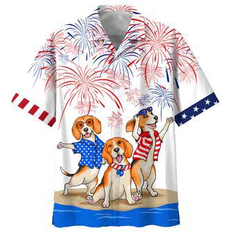 Beagle Hawaiian Shirts For Independence Day Happy Of July Hawaiian Aloha Beach Shirts For Summer | Newhawaiianshirts AU