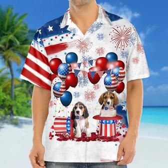 Beagle Independence Day Hawaiian Shirt, Dog Hawaii Beach Shirt Short Sleeve For Of July | Newhawaiianshirts AU