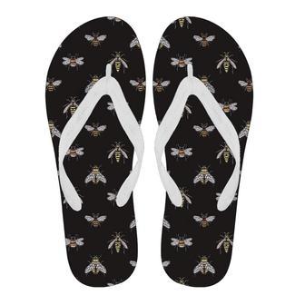 Bee Lovers Honey Gifts Pattern Print Men & Women Flip Flops | Newhawaiianshirts CA