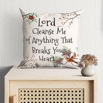 Bible Verse Pillow - Jesus Pillow - Birds Pillow - Gift For Christian- Lord Cleanse Me Of Anything That Breaks Your Heart Pillow - Monsterry UK