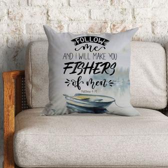 Bible Verse Pillow - Jesus Pillow - Christian, Boat Pillow - Gift For Christian - I Will Make You Fishers Of Men Matthew 4:19 Pillow - Monsterry CA