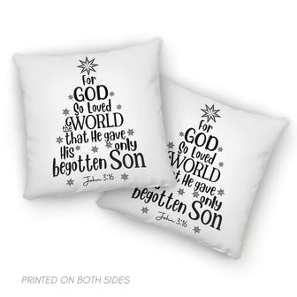 Bible Verse Pillow - Jesus Pillow - Gift For Christian - For God So Loved The World John 3:16 Christian Pillow - Monsterry