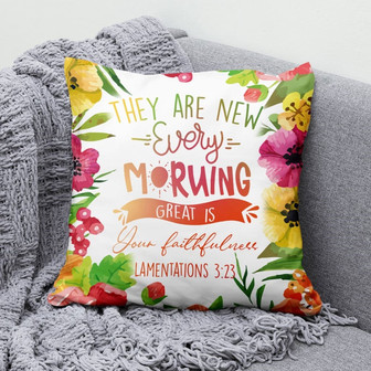 Bible Verse Pillow - Jesus Pillow - Gift For Christian - Great Is Your Faithfulness Lamentations 3:23 Pillow - Monsterry