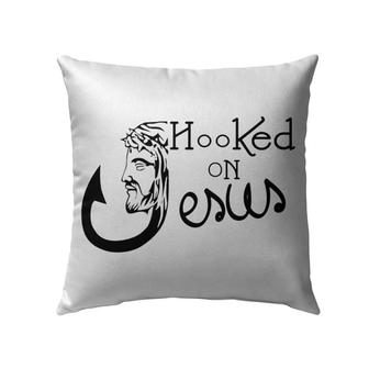 Bible Verse Pillow - Jesus Pillow - Jesus Face - Gift For Christian - Hooked On Jesus Pillow - Monsterry DE