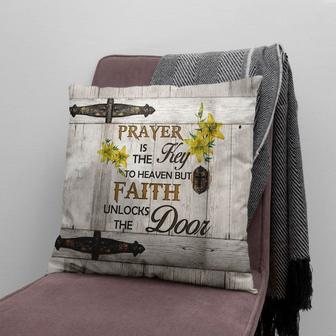 Bible Verse Pillow - Jesus Pillow - Lily Flower Pillow - Gift For Christian - Prayer Is The Key To Heaven Christian Pillow - Monsterry DE